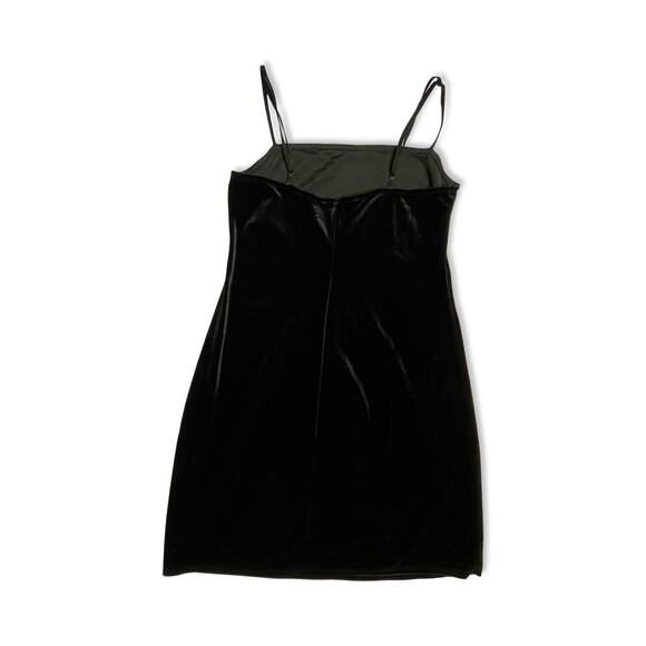 Y2K Velvet Mini Dress | Black Slip Dress | Stretch Velvet | Vintage S - Picture 3 of 7